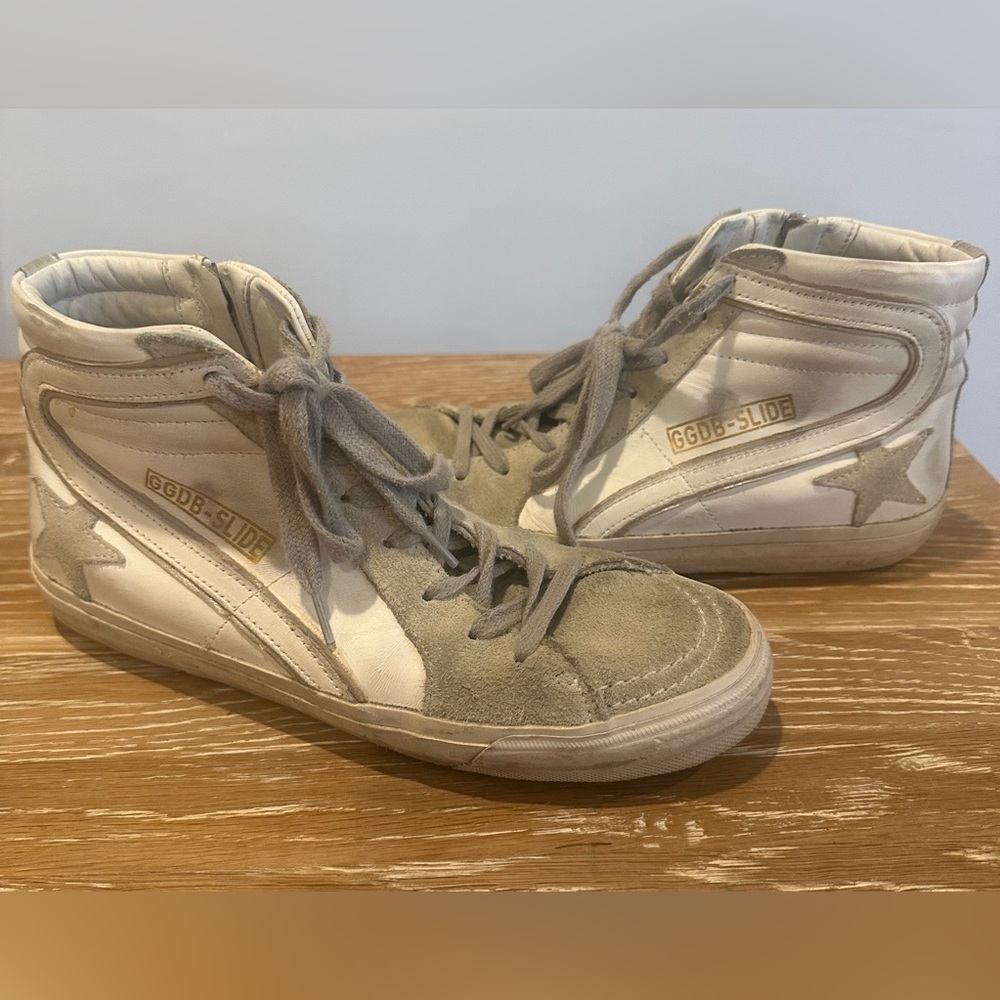 Golden Goose Deluxe Brand White High-Top Sneakers